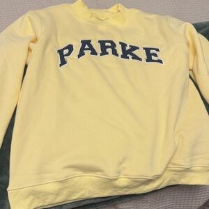 Yellow Sweatshirt with Black Lettering